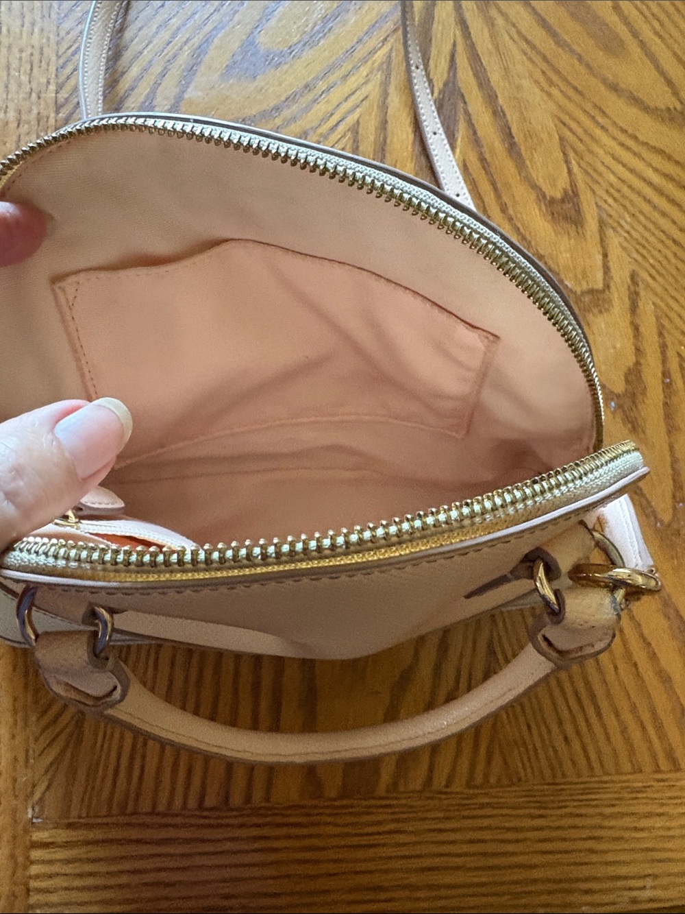 Back to school sale- Coach Two-Tone Dome Satchel in Blush and Cream - Picture 5 of 8